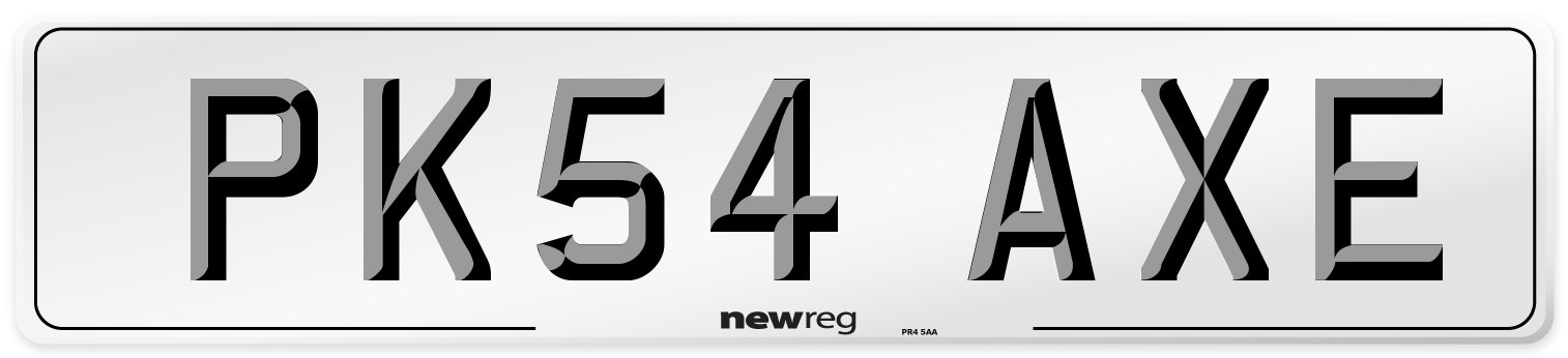 PK54 AXE Number Plate from New Reg